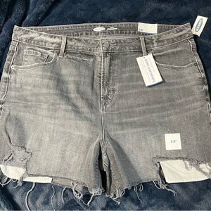 NWT Grey Denim Distressed Shorts